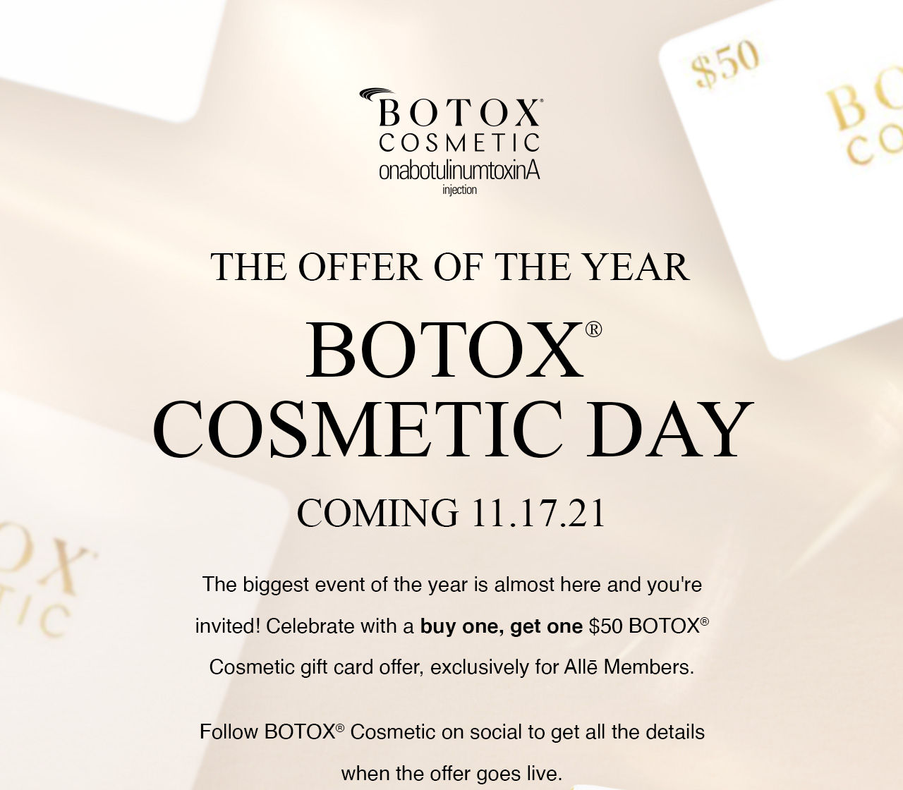 You're Signed Up for National Botox Day Savings Reminders!